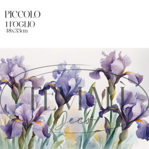 Dècoupage Modern Flora – Fiori acquerello viola orizzontale - immagine 3